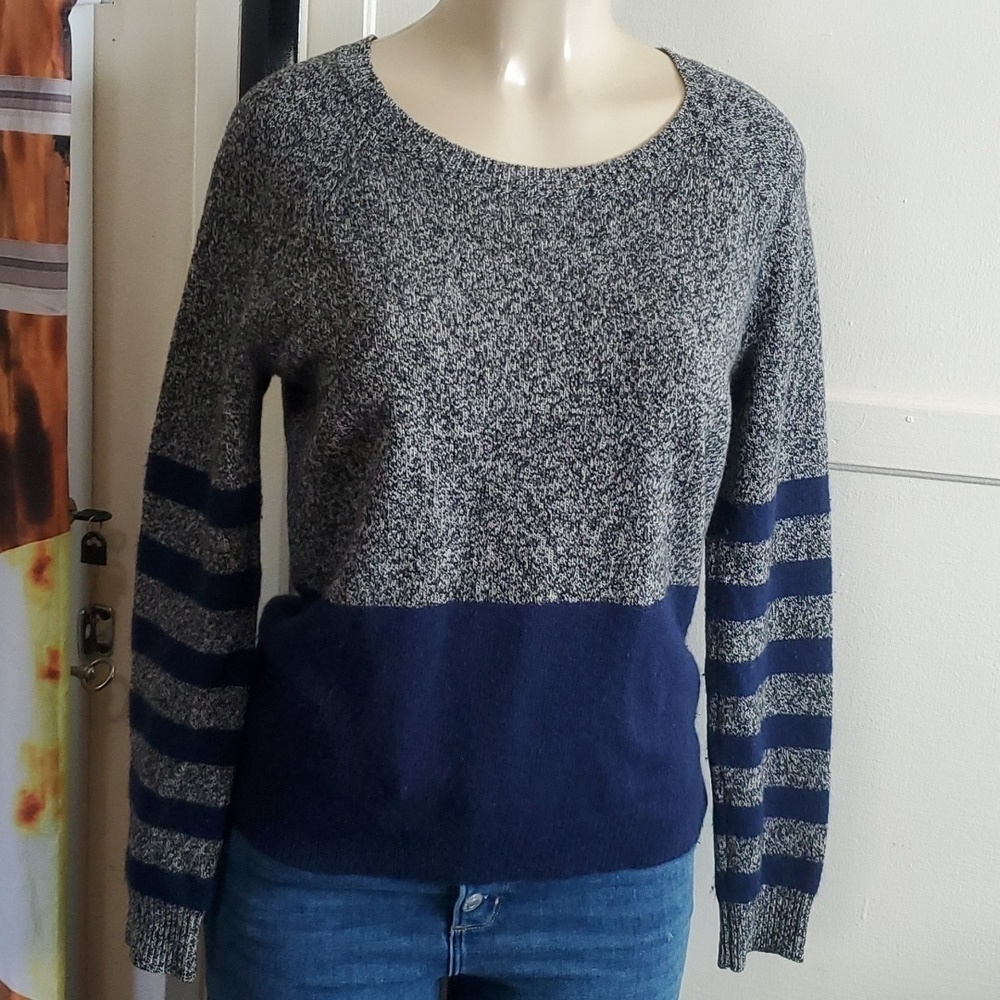 Wallace Merino Wool rabbit Hair Striped Sweater Size M